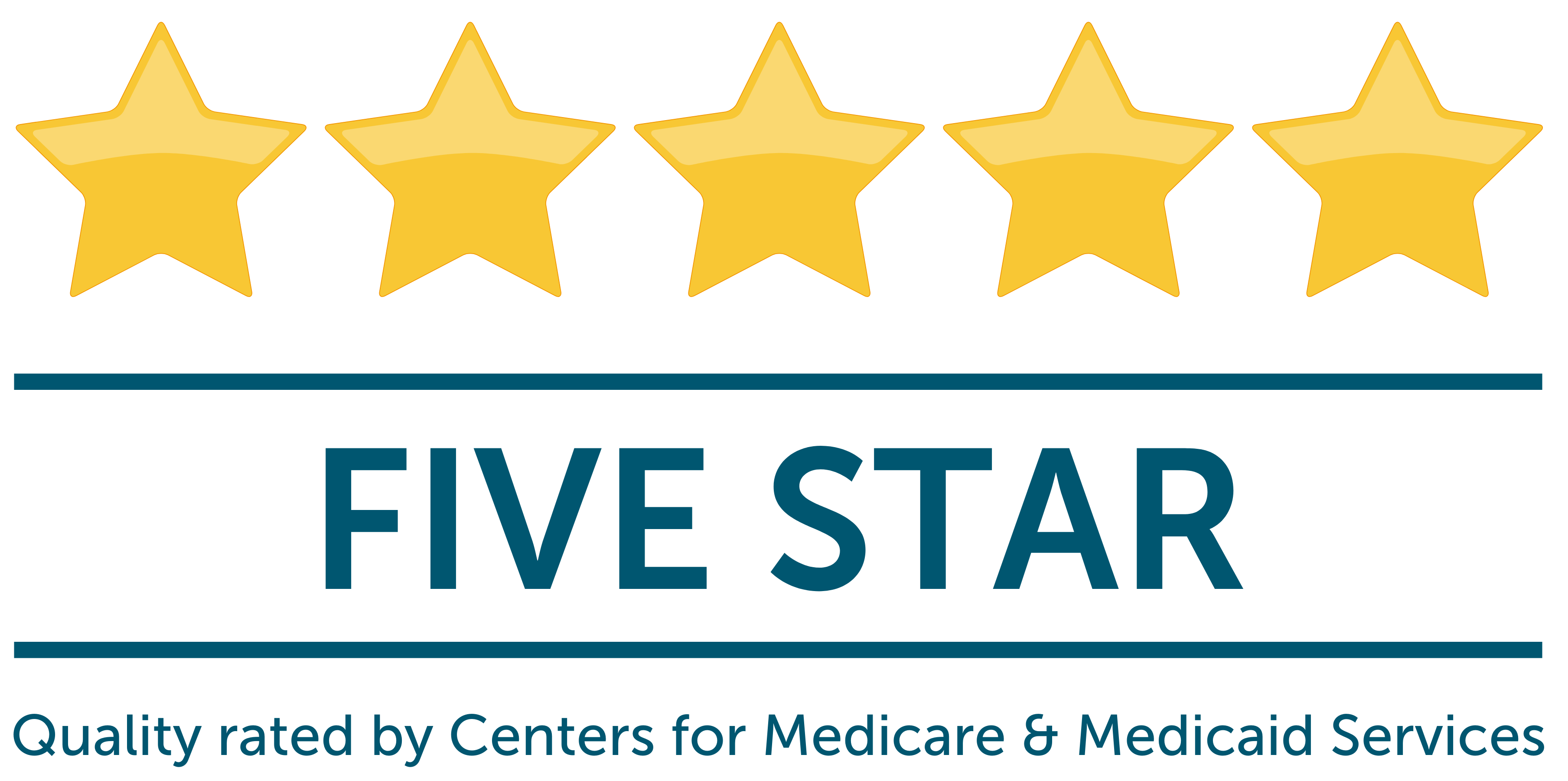 Best Healthcare Service Rating Close-up of Five Stars Drawing and